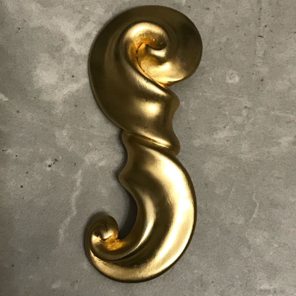 Abstract Swirl Gold-tone Brooch